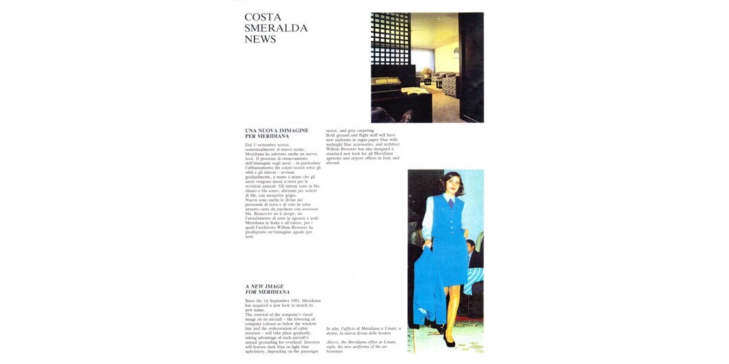 Meridiana Airline Corporate Image, Special Design - Willem Brouwer